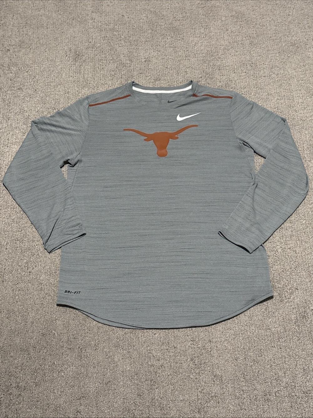Nike Dri-FIT long-sleeve shirt Texas Longhorns Heathered Gray Size Medium